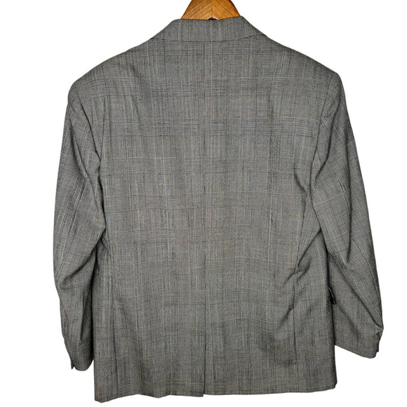 Botany 500 Mens 42R 2 Piece Suit Jacket Wool Blazer Dress Pant 32x30 Plaid Gray - Picture 4 of 14